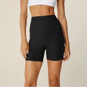 Solid black Beyond Yoga biker shorts